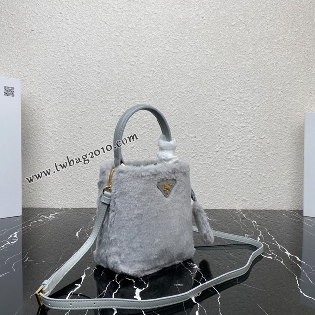 Prada專櫃新款山羊毛桶包 1BA373 普拉達Prada Panier桶包手袋 csp1525